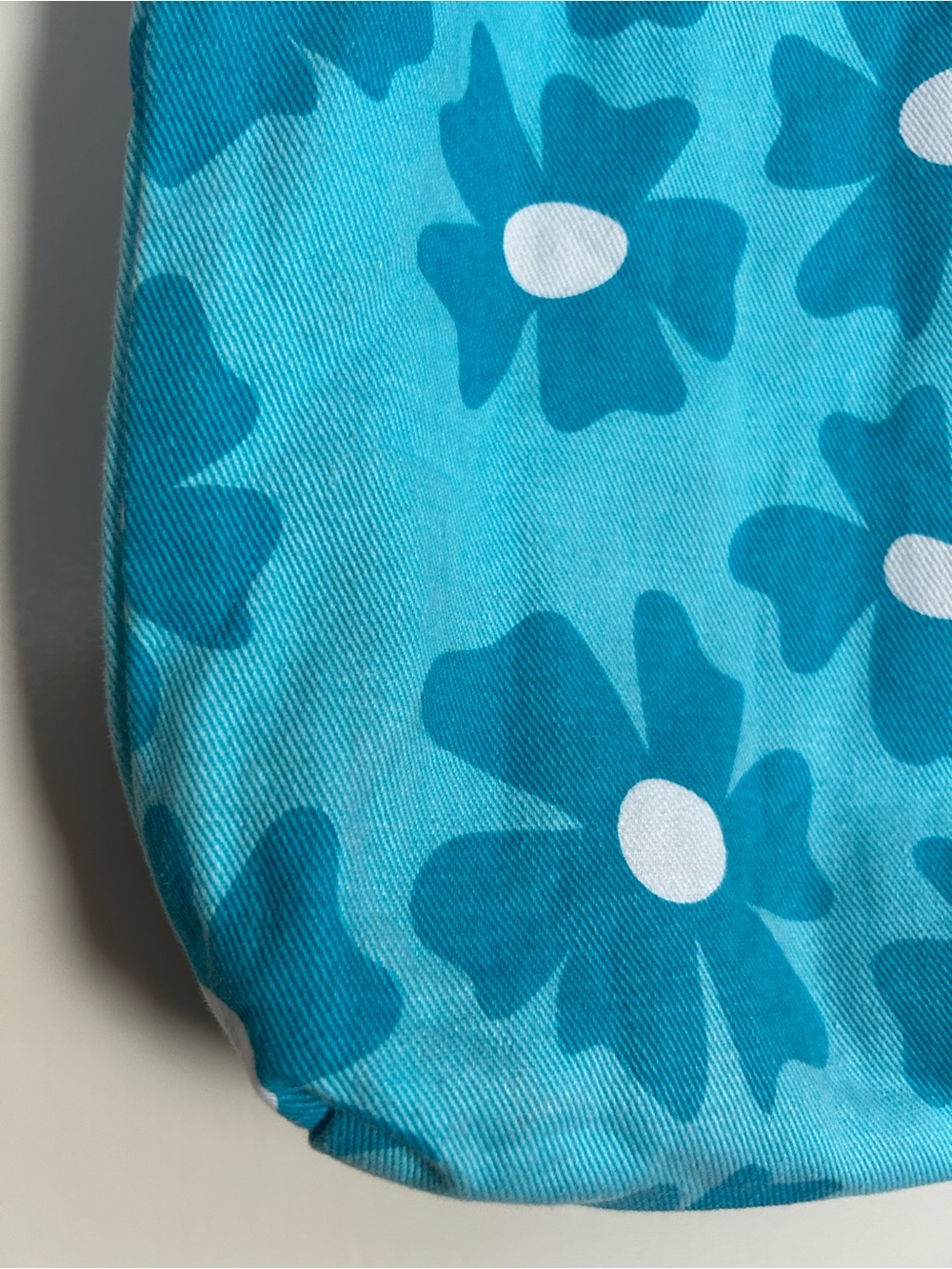 Big Bud Press Mini Tote, Turquoise With Flowers. - Picture 6 of 10